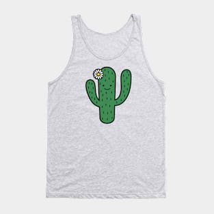 Adorable Smiling Saguaro Cactus Doodle Tank Top